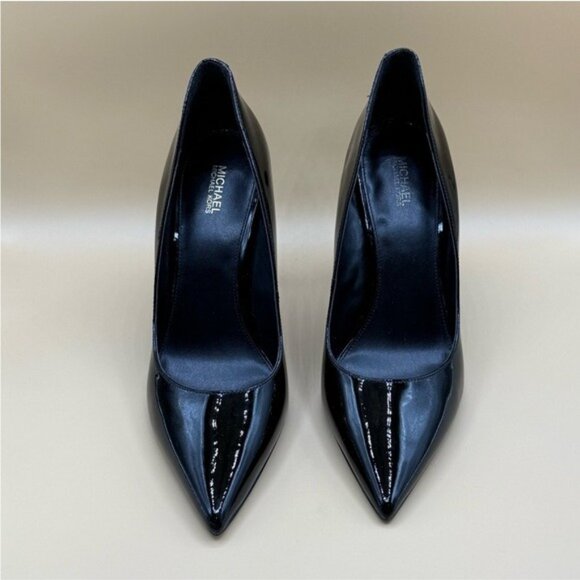 Michael Kors Keke Pointed Toe Pump Heels Size 10M Black Leather Classic Stiletto - Picture 3 of 11